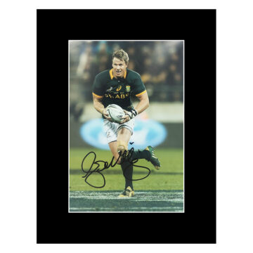 Signed Jean de Villiers Photo Display 16x12 - Springboks Icon