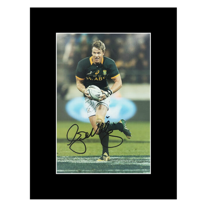 Signed Jean de Villiers Photo Display 16x12 - Springboks Icon