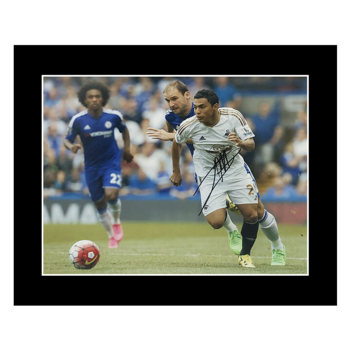 Signed Jefferson Montero Photo Display 12x10 - Swansea City Icon