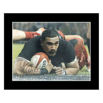 Signed Jerome Kaino Photo Display 12x10 - New Zealand All Blacks Icon Autograph