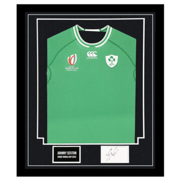 Signed Johnny Sexton Framed Display – Rugby World Cup 2023 Shirt