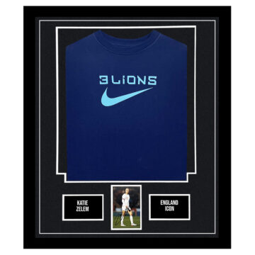 Signed Katie Zelem Framed Display Shirt - England Icon Autograph