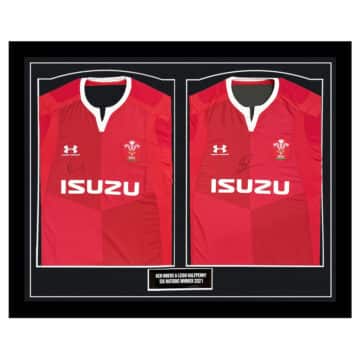 Signed Ken Owens & Leigh Halfpenny Framed Duo Shirts - Six Nations Winners 2021