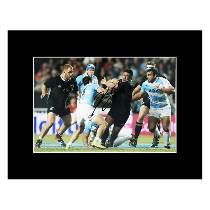 Signed Keven Mealamu Photo Display 16x12 - All Blacks Icon