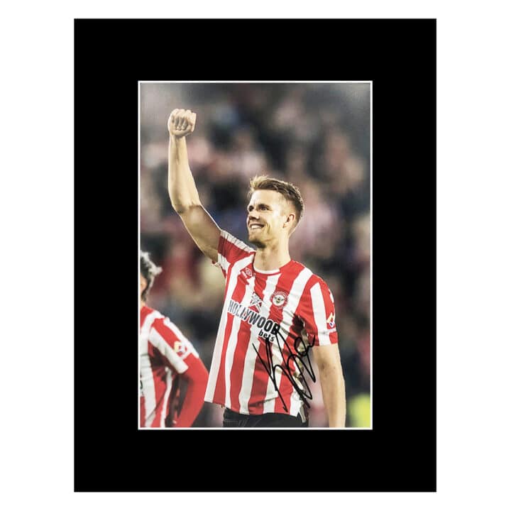 Signed Kristoffer Ajer Photo Display 16x12 - Brentford Icon