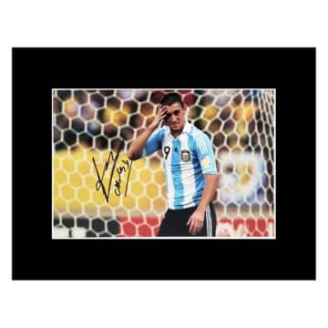 Signed Lisandro Lopez Photo Display 16x12 - Argentina Icon