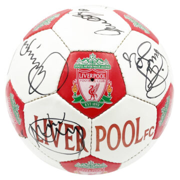 Signed Liverpool FC Football - Dudek, Diao & Garcia Autograph