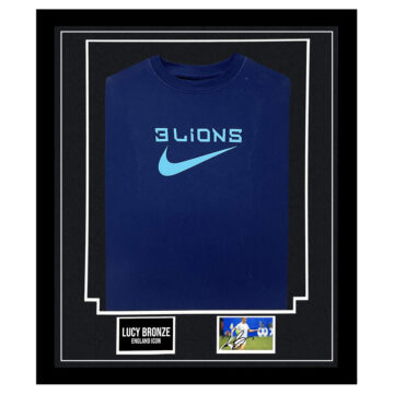 Signed Lucy Bronze Framed Display Shirt - England Icon Autograph