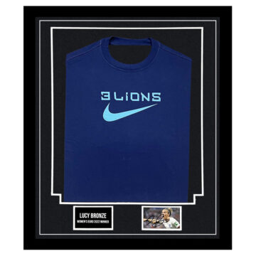 Signed Lucy Bronze Framed Display Shirt - Women's Euro 2022 Winner