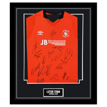 Signed Luton Town Framed Shirt - Championship Squad Autograph