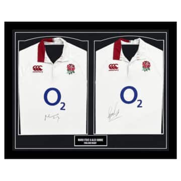 Signed Maro Itoje & Alex Goode Framed Duo Shirts - England Rugby Icons