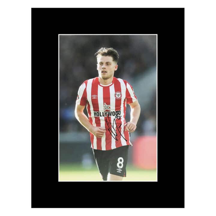 Signed Mathias Jensen Photo Display 16x12 - Brentford Autograph