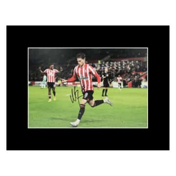 Signed Mathias Jensen Photo Display 16x12 - Brentford Icon