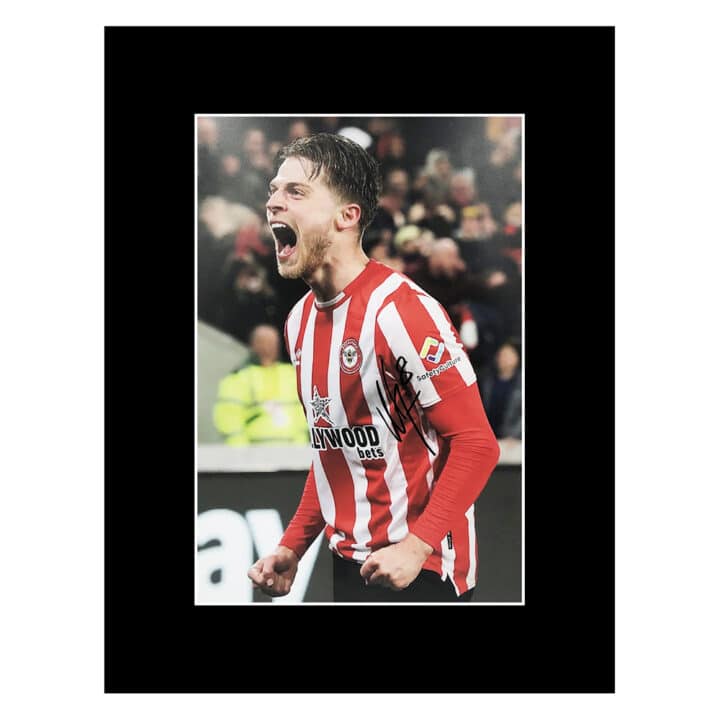 Signed Mathias Jensen Photo Display 16x12 - Brentford Icon