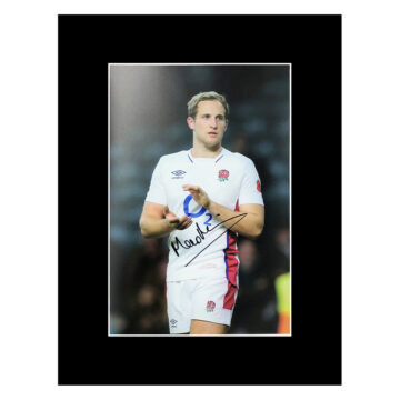 Signed Max Malins Photo Display 16x12 - England Rugby Icon