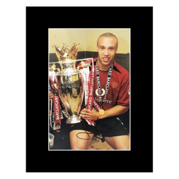 Signed Mikael Silvestre Photo Display 16x12 - Premier League Winner 2003