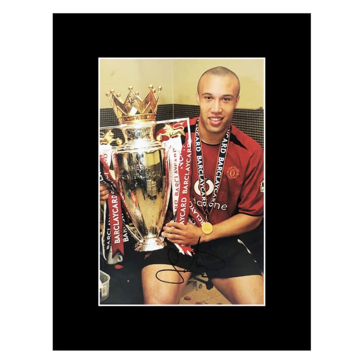 Signed Mikael Silvestre Photo Display 16x12 - Premier League Winner 2003