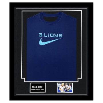 Signed Millie Bright Framed Display Shirt - Women's Euro 2022 Winner