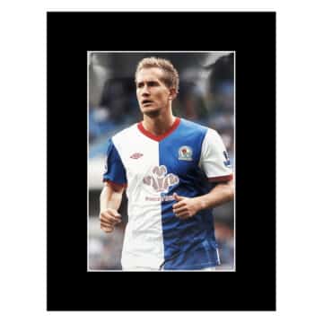 Signed Morten Gamst Pedersen Photo Display 16x12 - Blackburn Rovers Icon