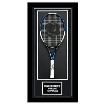 Signed Novak Djokovic Framed Racket - Wimbledon Winner 2022