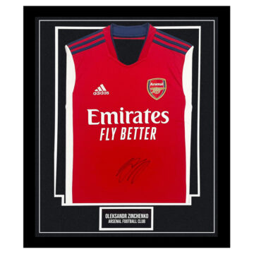 Signed Oleksandr Zinchenko Framed Shirt - Arsenal FC Icon