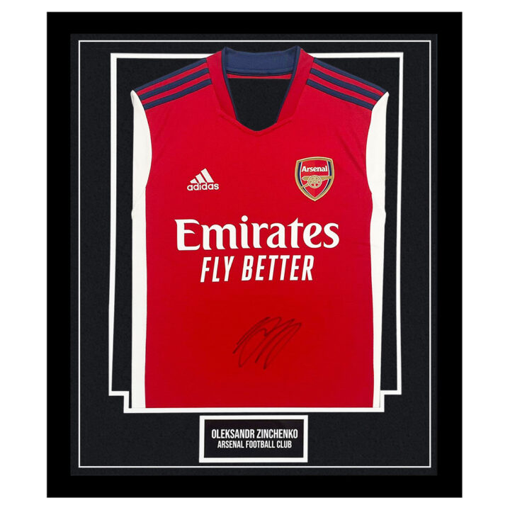 Signed Oleksandr Zinchenko Framed Shirt - Arsenal FC Icon