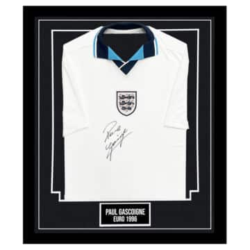 Signed Paul Gascoigne Framed Shirt - Euro 96 Jersey