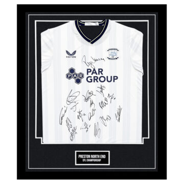 Signed Preston North End Framed Shirt - Championship Squad Autograph