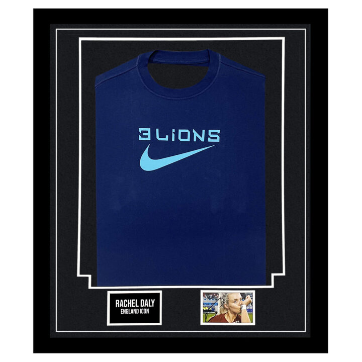 Signed Rachel Daly Framed Display Shirt - England Icon Autograph