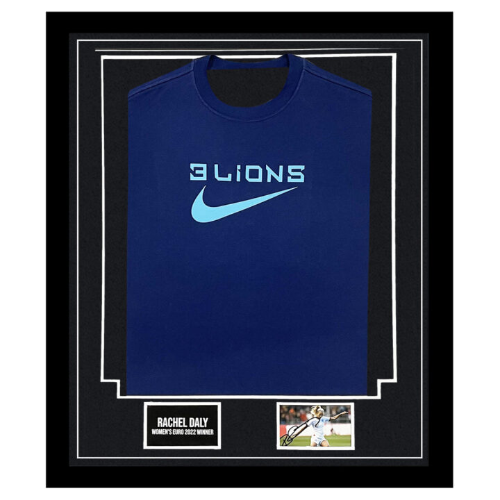 Signed Rachel Daly Framed Display Shirt - Women's Euro 2022 Winner