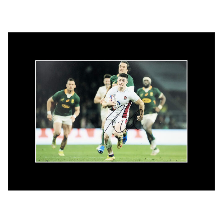 Signed Raffi Quirke Photo Display 16x12 - England Rugby Icon