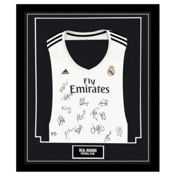 Signed Real Madrid Framed Shirt - Women's Squad Autograph