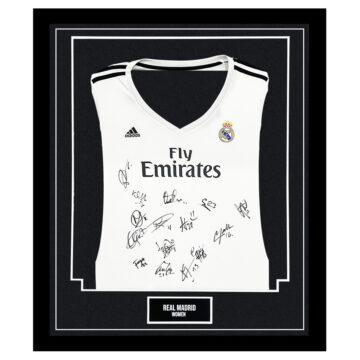 Signed Real Madrid Womens Framed Shirt - Femenino Squad Autograph