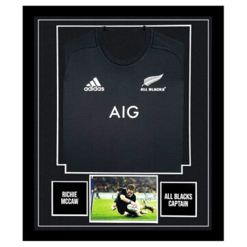 Signed Richie McCaw Framed Display Shirt - All Blacks Captain