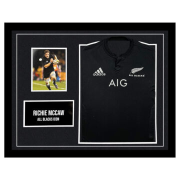 Signed Richie McCaw Framed Display Shirt - All Blacks Icon