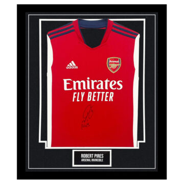 Signed Robert Pires Framed Shirt - Arsenal Invincible Icon