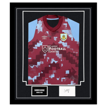 Signed Sander Berge Framed Display Shirt - Burnley FC Icon