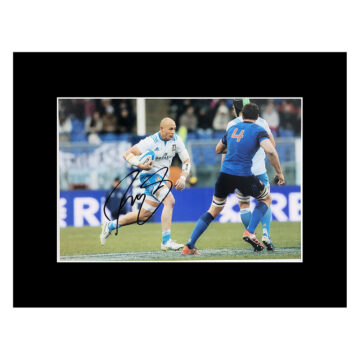 Signed Sergio Parisse Photo Display 16x12 - Italy Icon