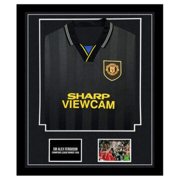 Signed Sir Alex Ferguson Framed Display Shirt - Champions League Winner 1999