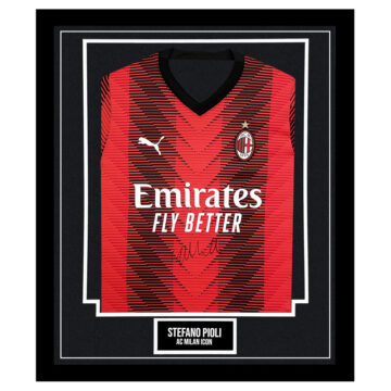 Signed Stefano Pioli Framed Shirt - AC Milan Icon