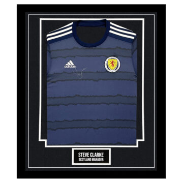 Signed Steve Clarke Framed Shirt - Scotland Manager Autograph