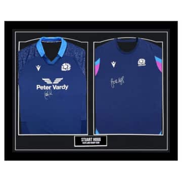 Signed Stuart Hogg Framed Duo Shirts - Scotland Rugby Icon