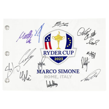 Signed Team Europe Pin Flag - Ryder Cup 2023 Autograph