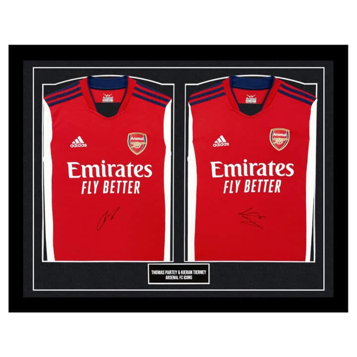 Signed Thomas Partey & Kieran Tierney Framed Duo Shirts - Arsenal FC Icons