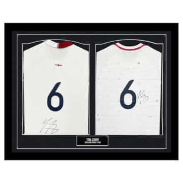 Signed Tom Curry Framed Duo Shirts - England Rugby Icon