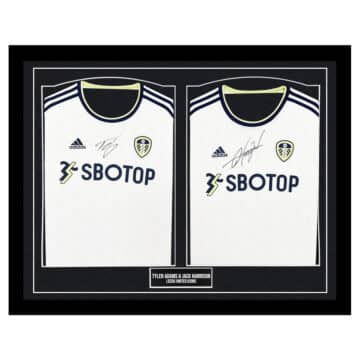 Signed Tyler Adams & Jack Harrison Framed Duo Shirts - Leeds United Icons