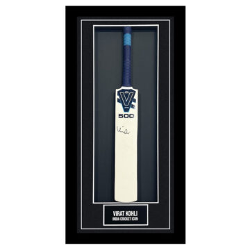 Signed Virat Kohli Framed Bat - India Cricket Icon