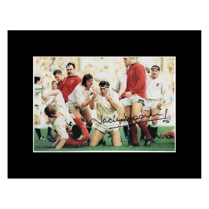 Signed Wade Dooley Photo Display 16x12 - England Rugby Icon