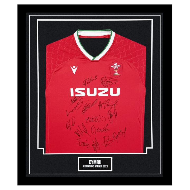 Signed Wales 'Cymru' Rugby Framed Shirt - Six Nations Winner 2021