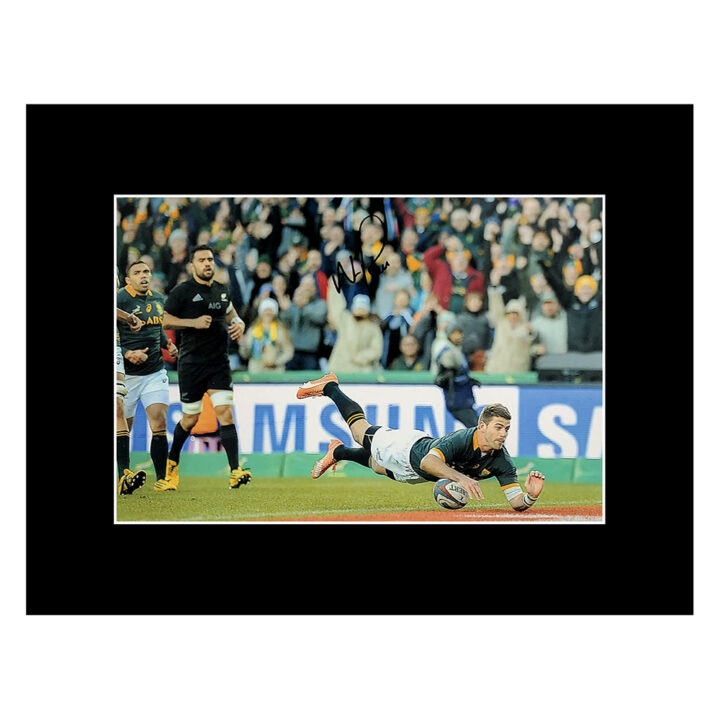 Signed Willie le Roux Photo Display 16x12 - Springboks Rugby Icon